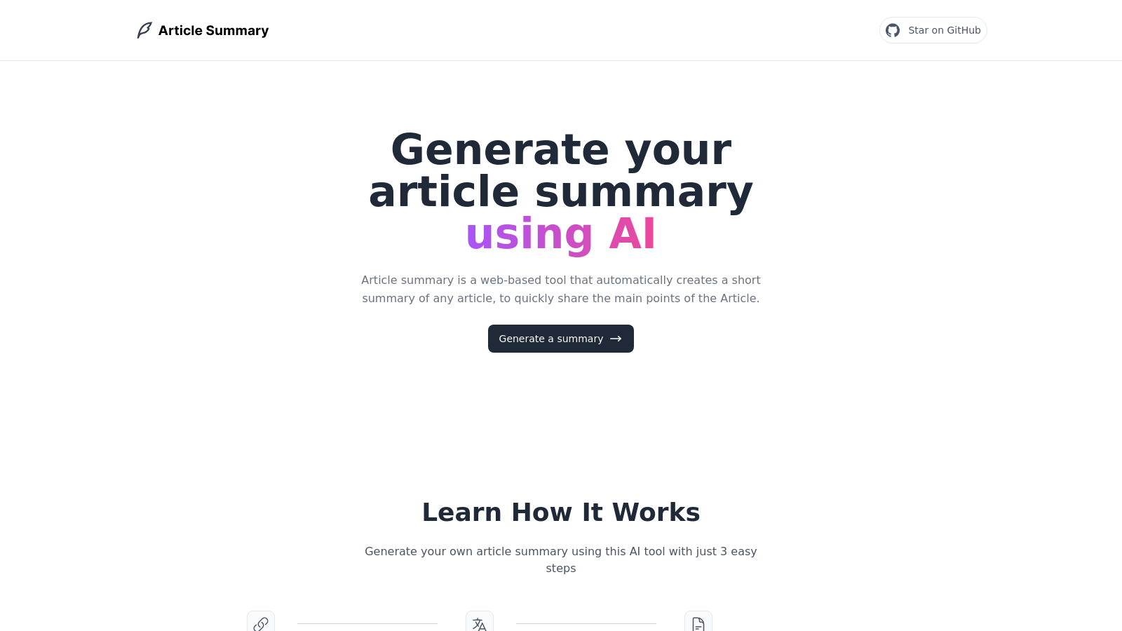 AI Article Summary Generator – Quick & Efficient Summaries