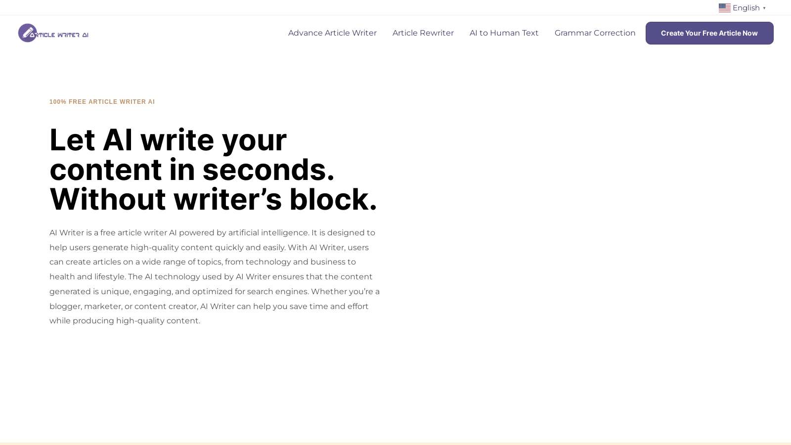 AI Writer: Your Free & Fast Article Creation Tool