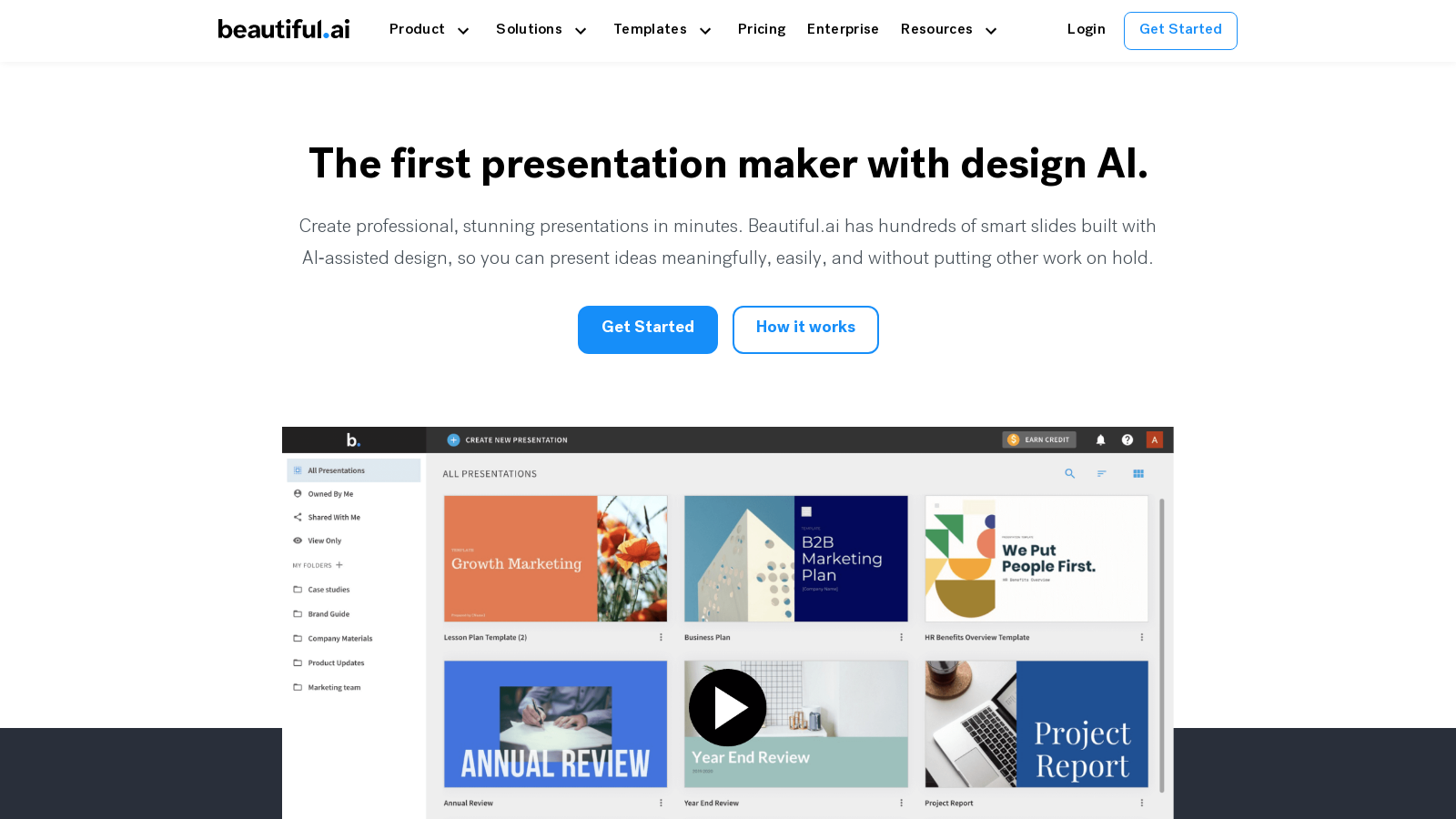 Beautiful.ai – Effortless Presentation Creation with AI Design