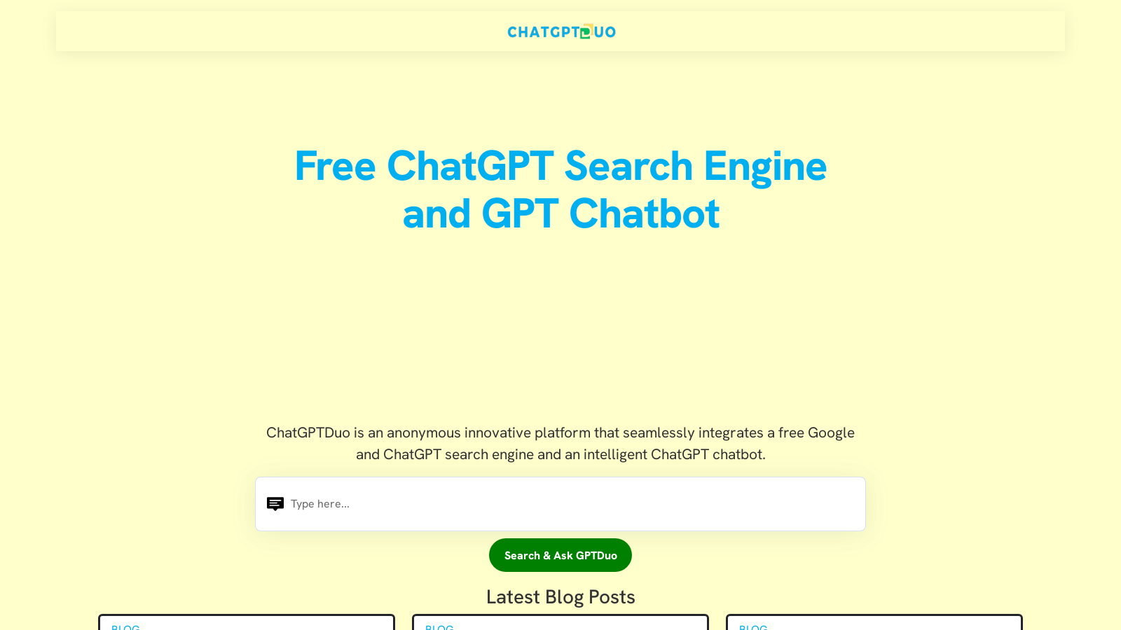 ChatGPTDuo: Free Dual Search Engine and Intelligent Chatbot