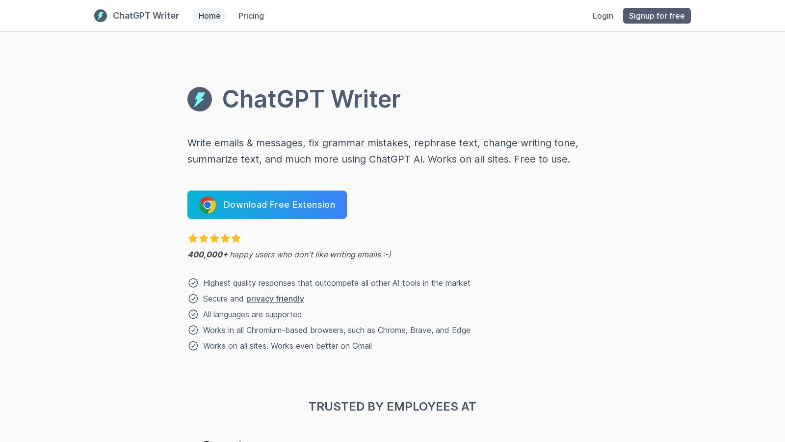 ChatGPT Writer – Enhance Your Writing Across All Websites