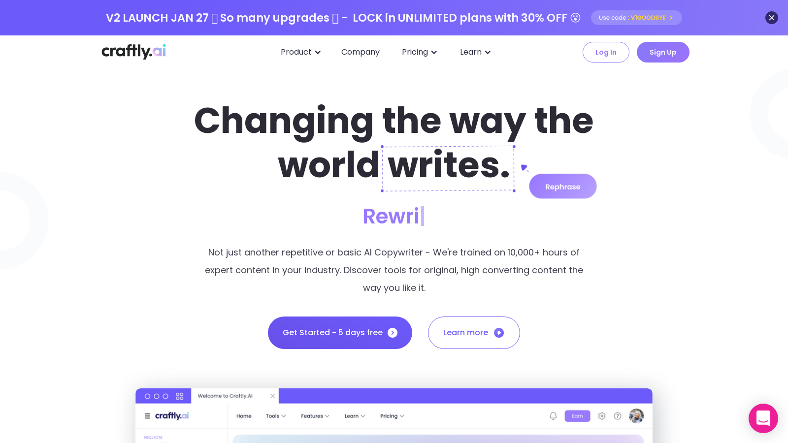 Craftly.AI – The Best AI Copywriting Assistant V2 LAUNCH RN