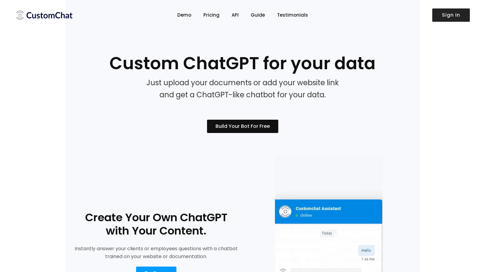 CustomChat.io – Chatbot Builder for Your Business