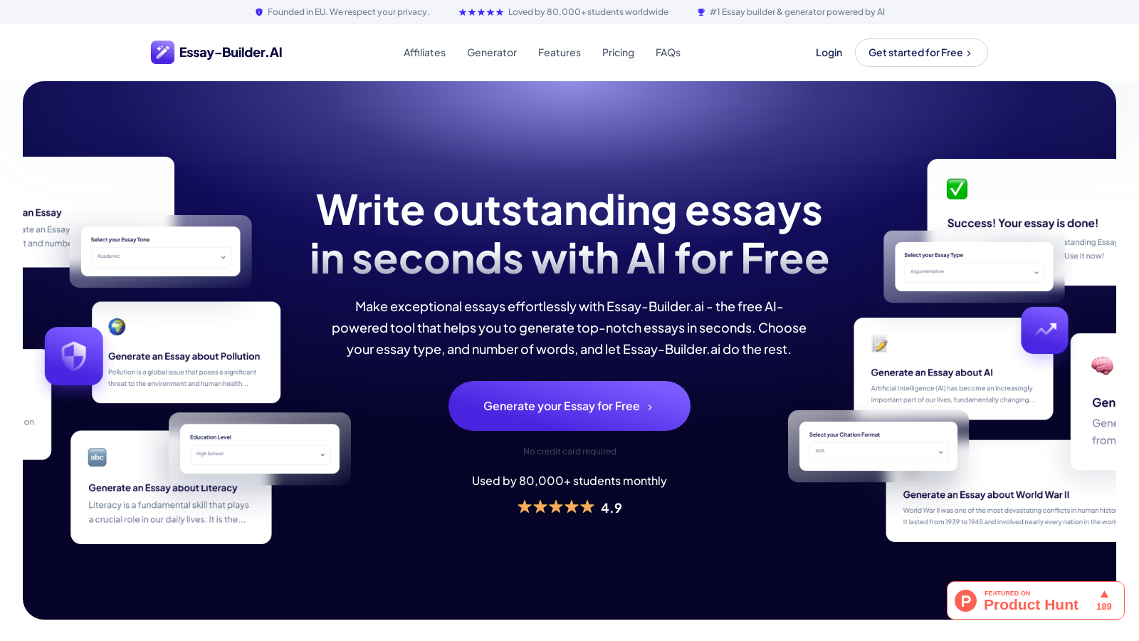 AI-Powered Essay Builder for Academic Success