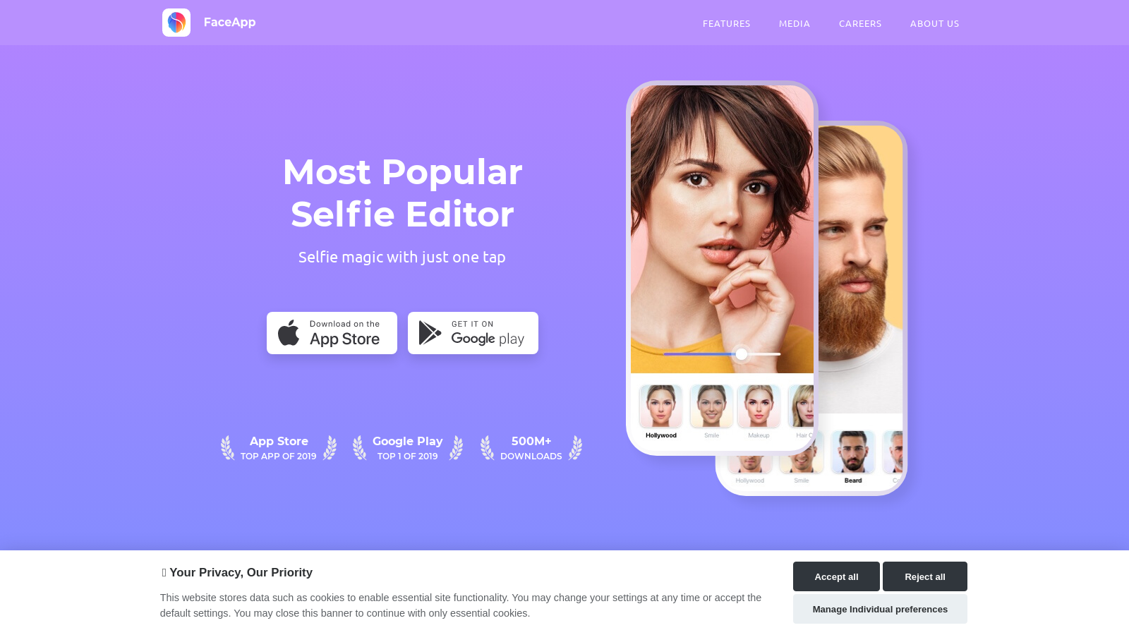 FaceApp – AI Selfie Editor | Transform Your Portrait in One Tap