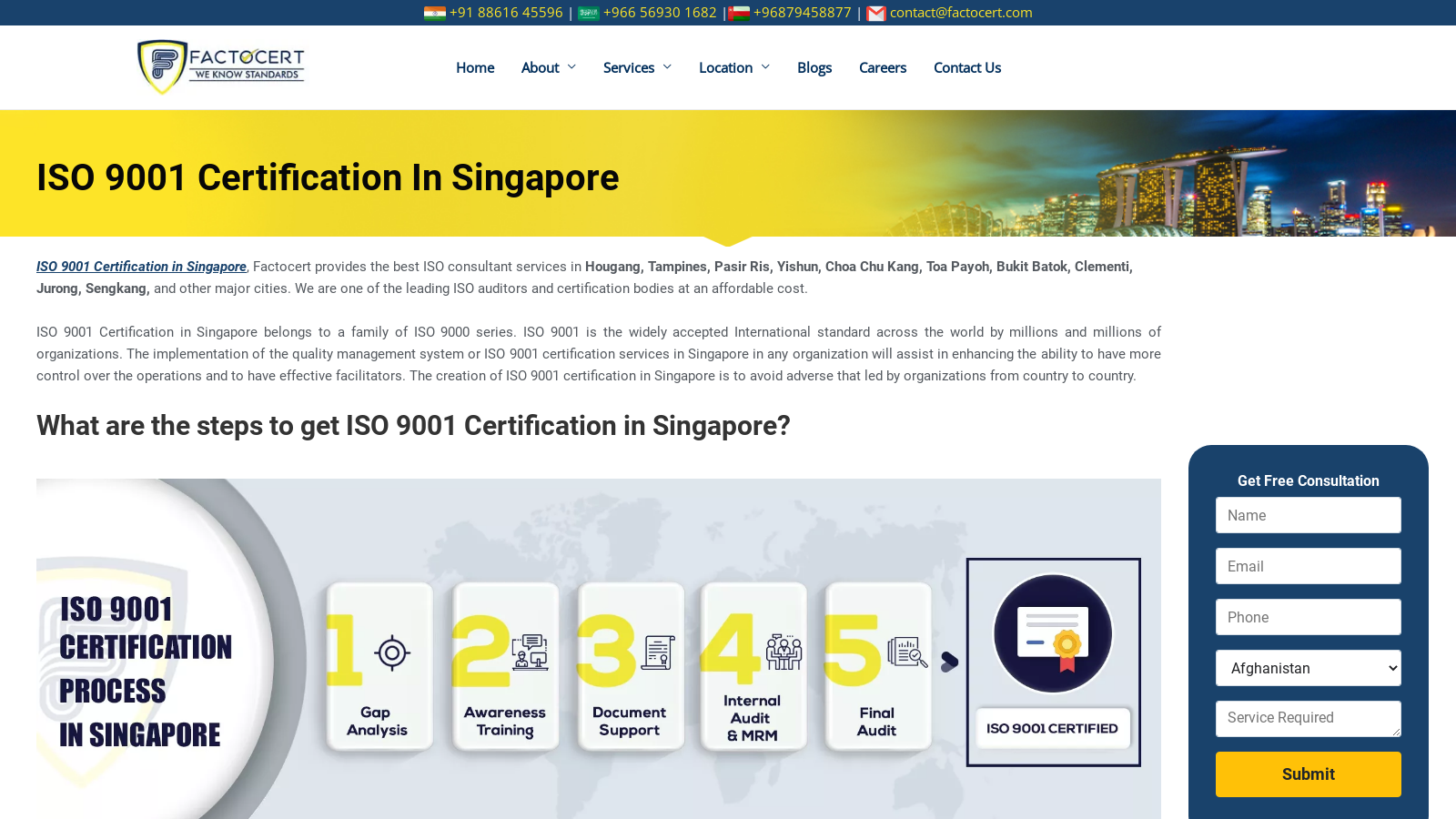 Leading ISO 9001 Certification and Consulting Services in Singapore – Factocert