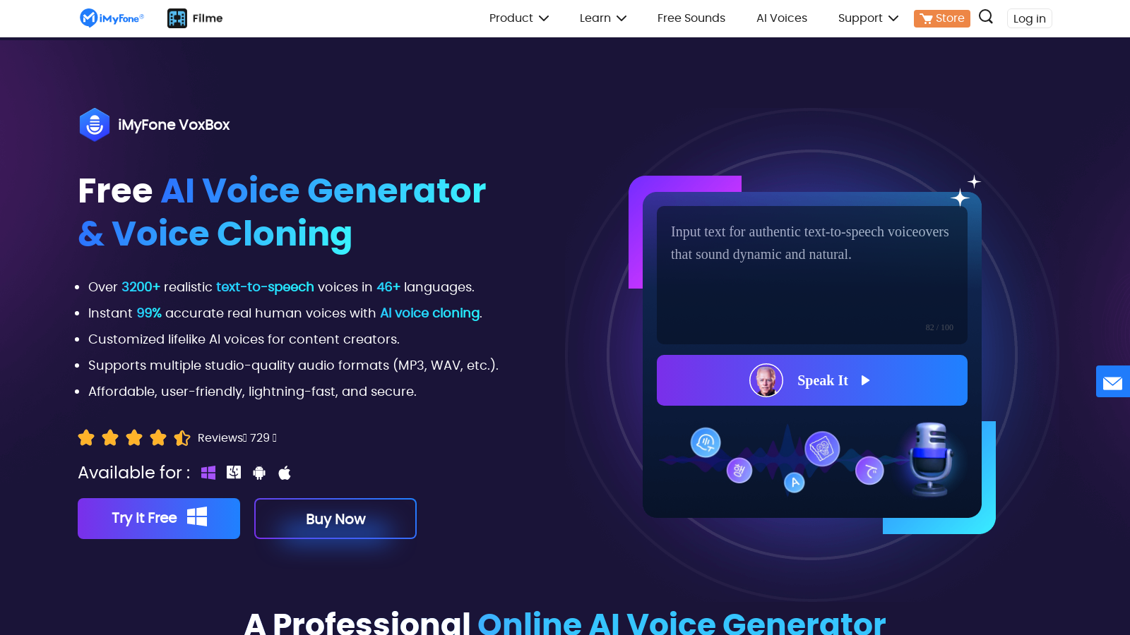 iMyFone VoxBox: Advanced AI Voice Generator & Cloner