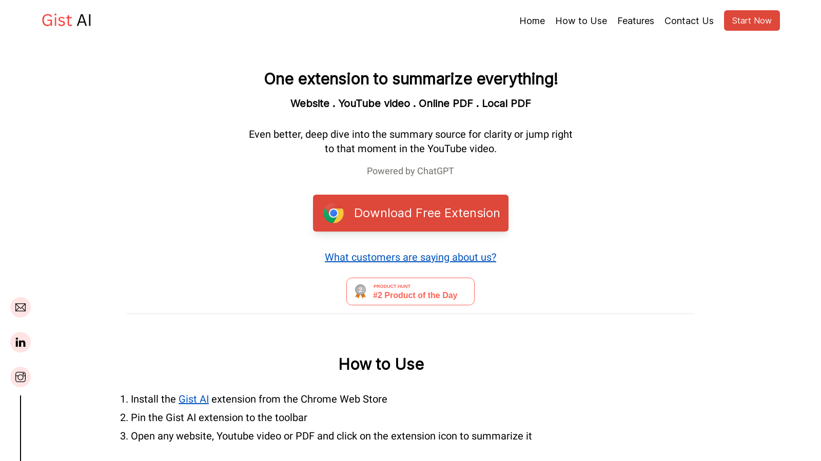 Gist AI: Your One-Click Summary Extension for Web, Videos & PDFs