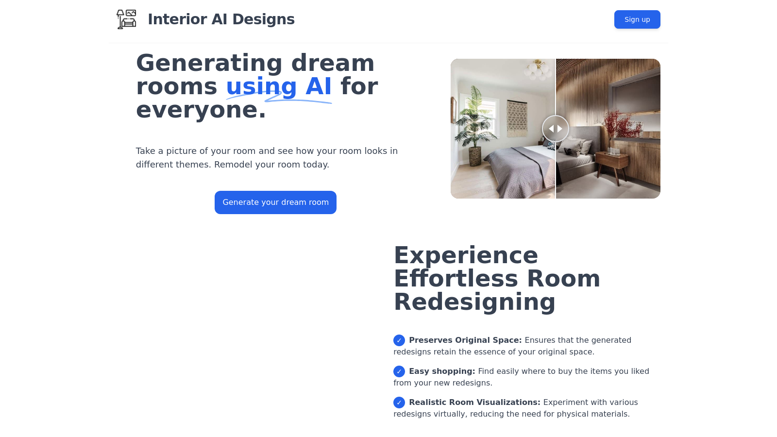 Interior AI Designs: Your Personal Room Redesigning Tool