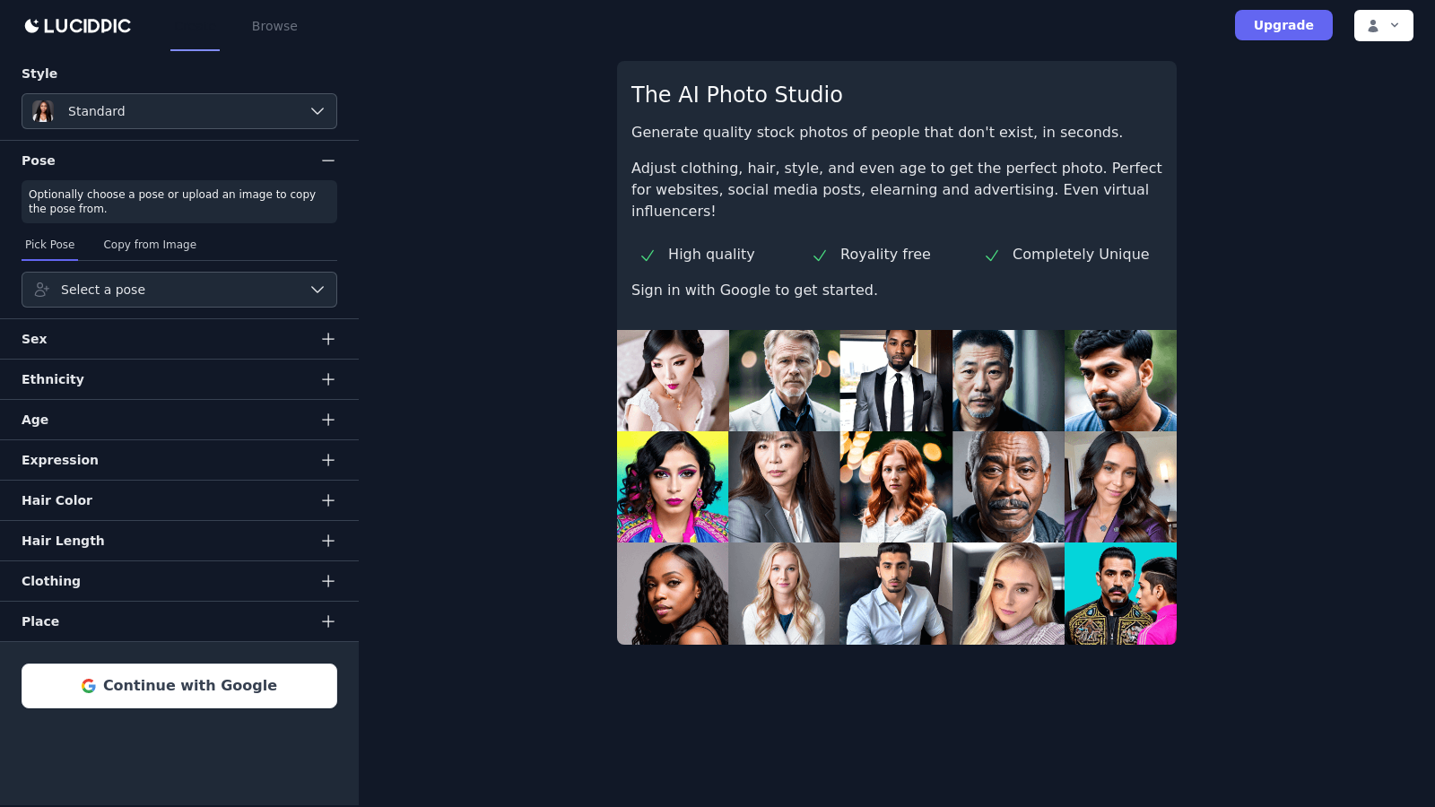 Lucidpic – AI Generated Stock Images of People