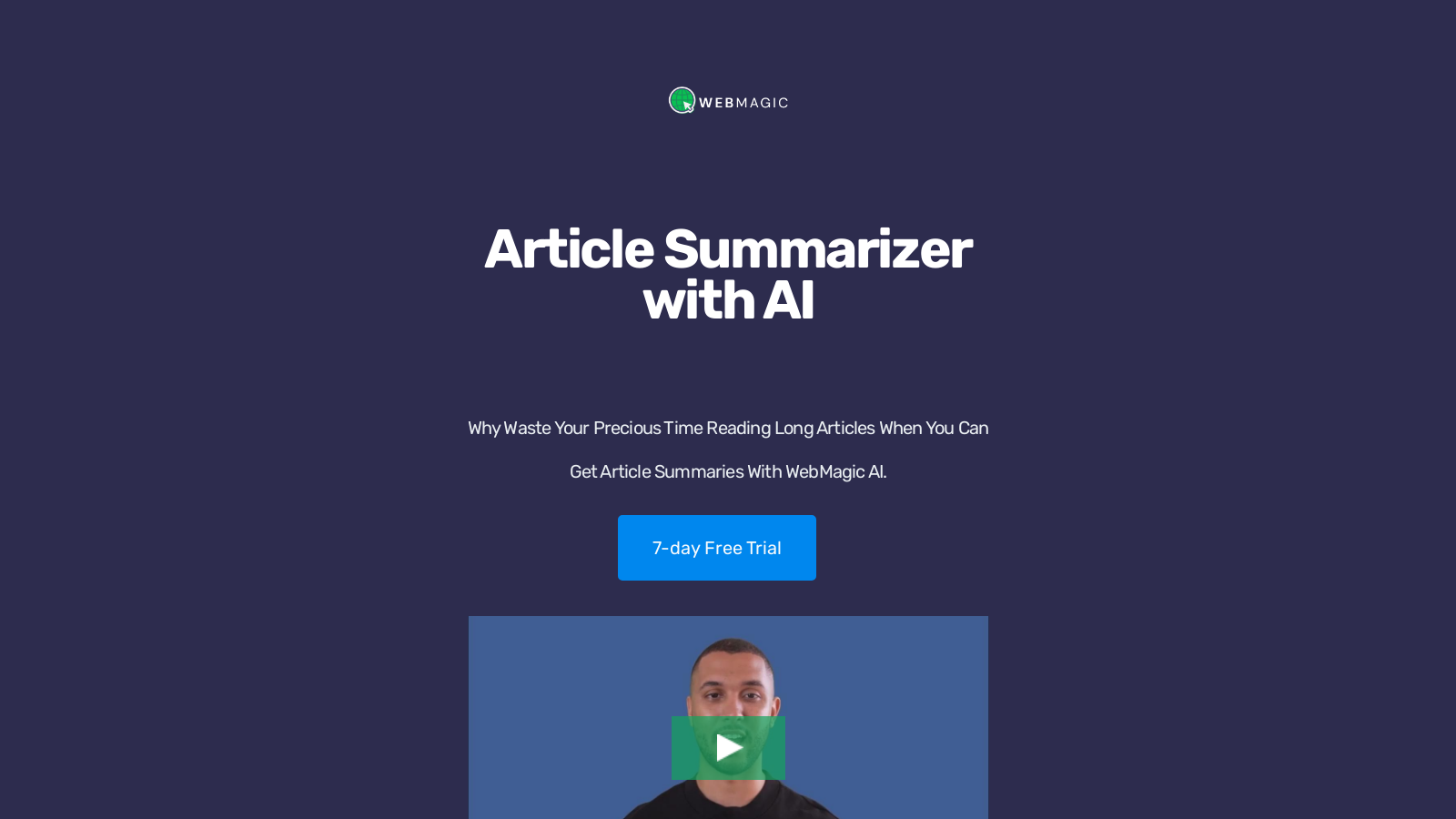 WebMagic AI: Your Efficient Article Summarizer Tool