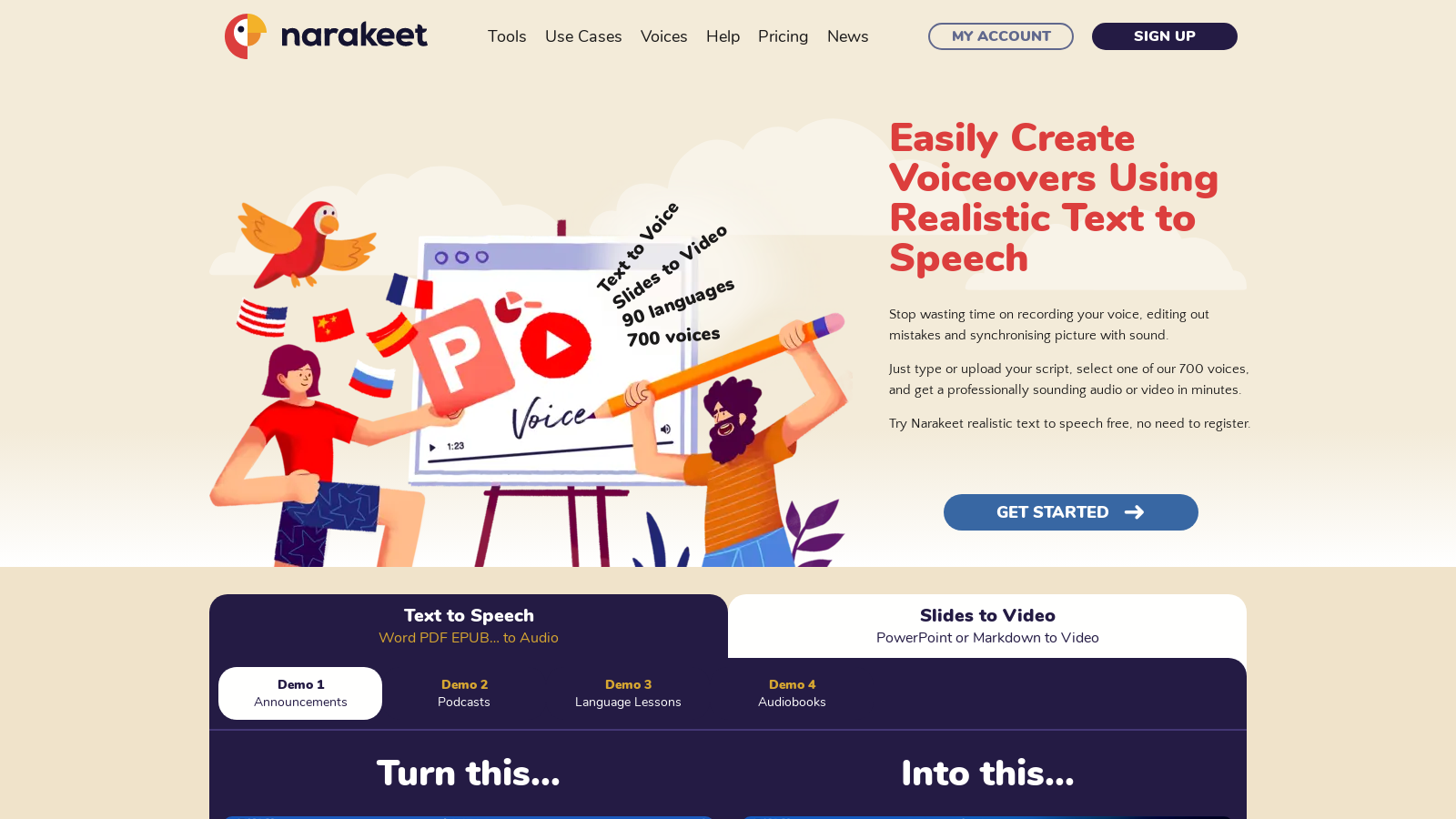 Narakeet: Professional Text-to-Speech and Slides-to-Video Converter