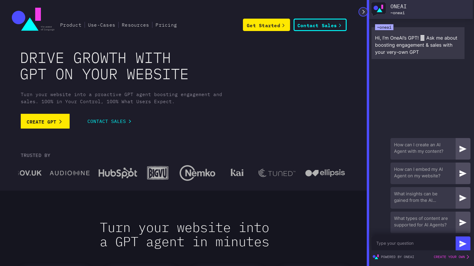 OneAgent: Elevate Your Website with GPT – Control, Customize, Convert