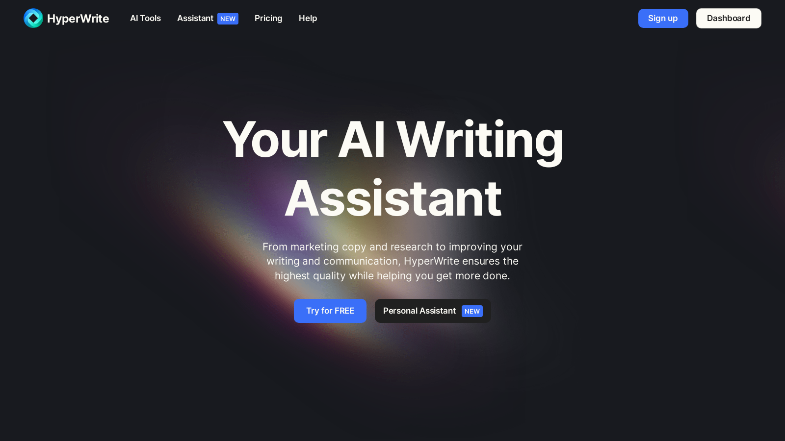 HyperWrite: Unleash Your Productivity with Personal AI Writing Assistant