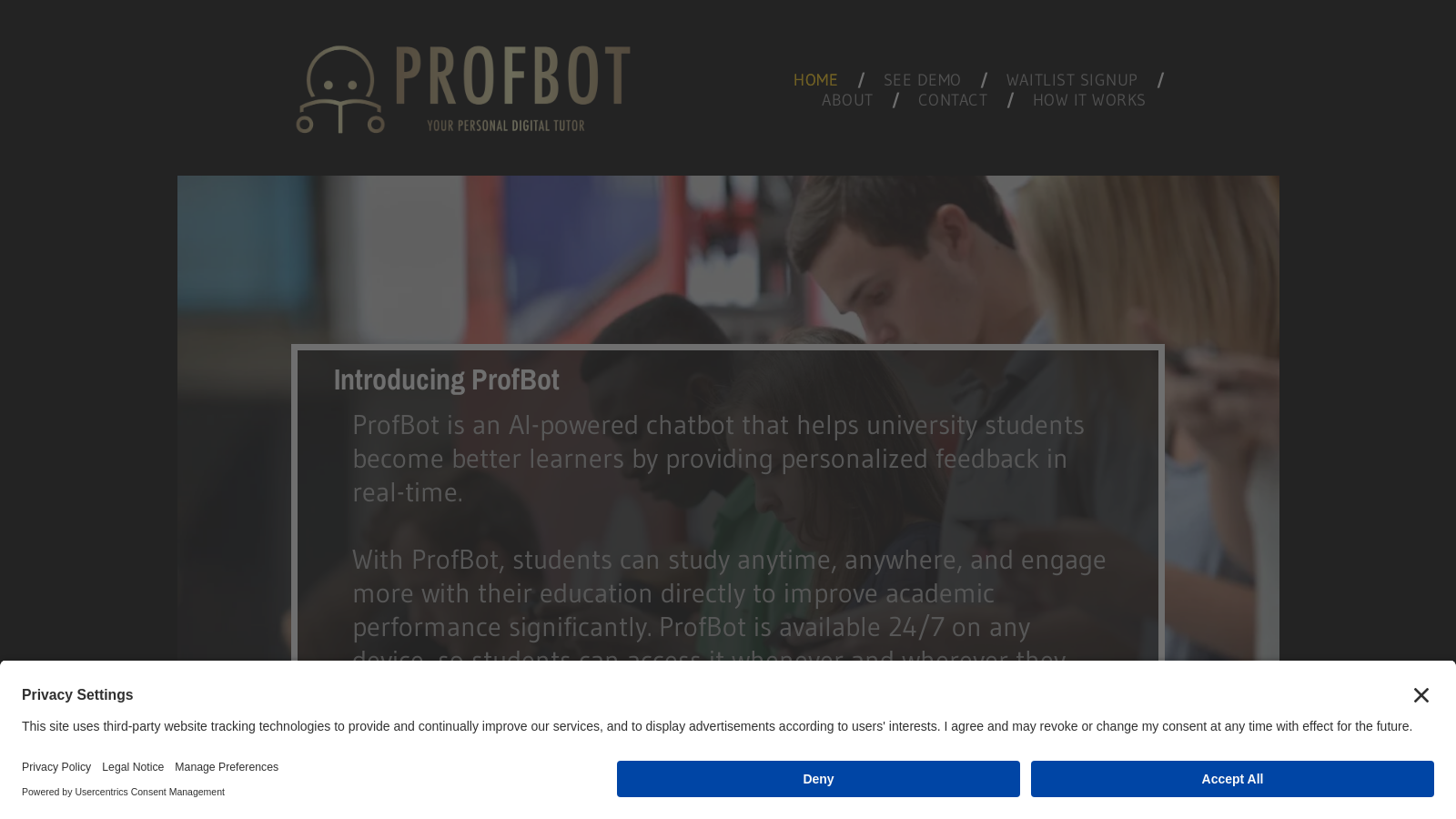 Improve Your Learning with ProfBot: An AI-powered Chatbot for University Students