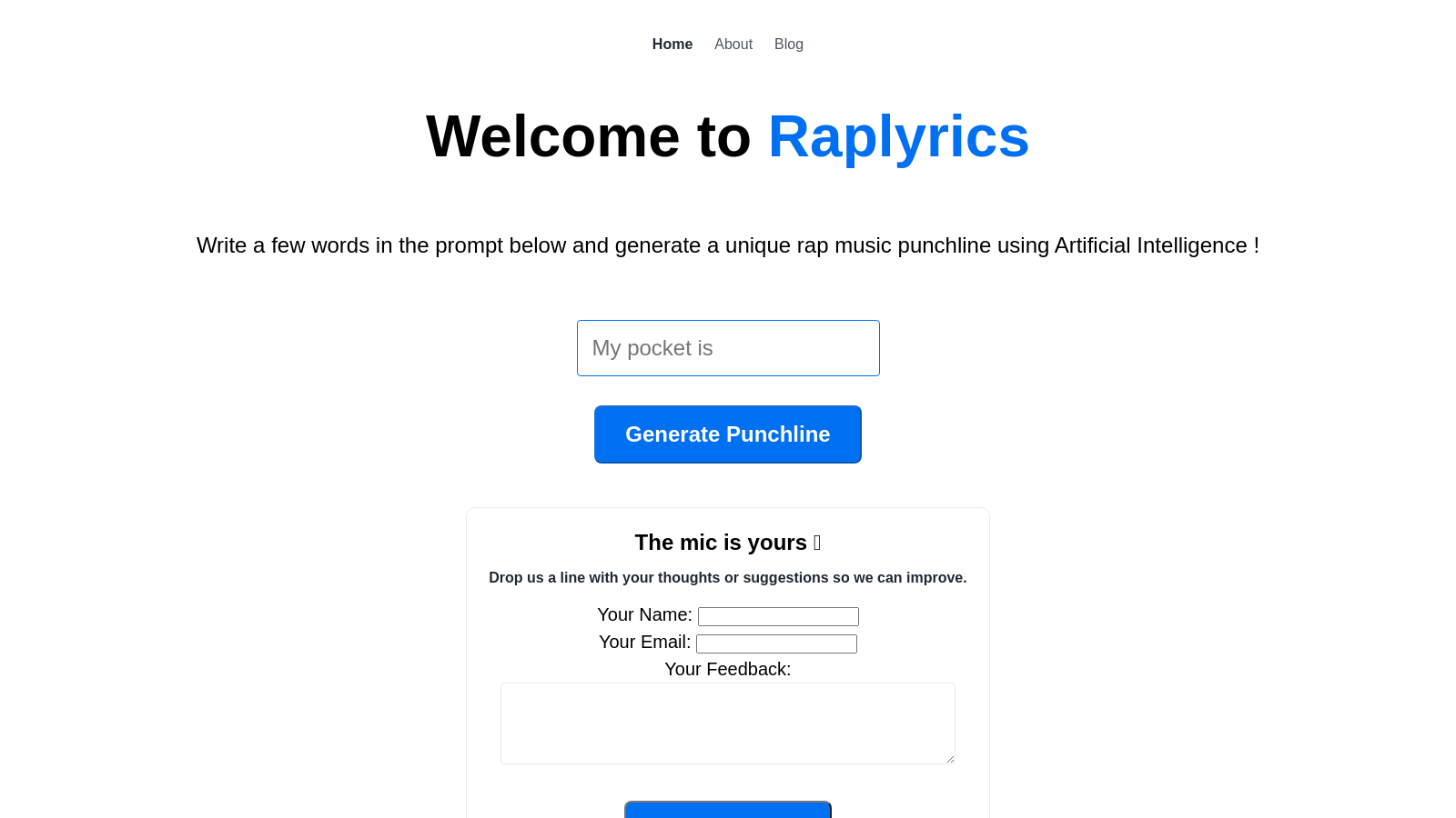 AI-Powered Rap Punchlines – Unleash Your Inner Lyricist with RapLyrics