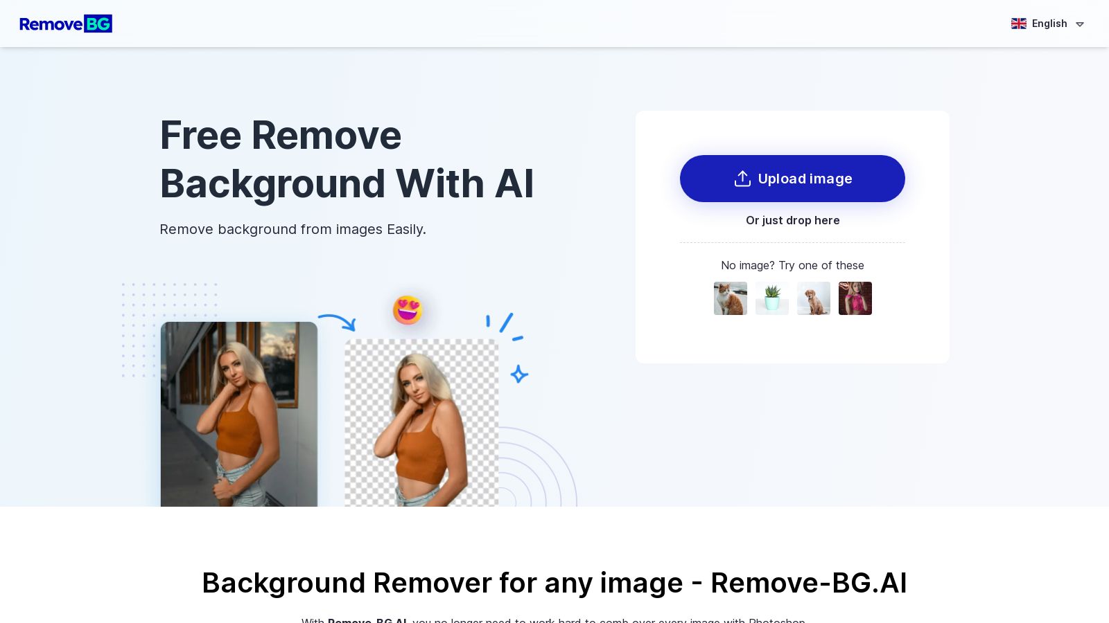 Effortless AI-Powered Background Remover – Remove-BG.AI