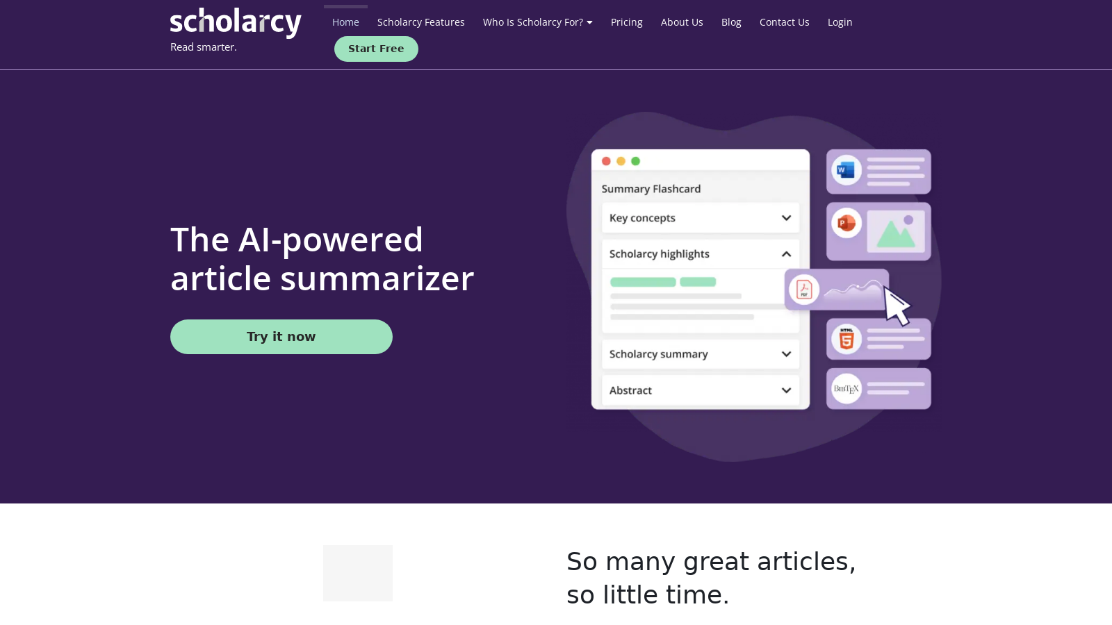 Online Summarizing Tool | Flashcard Generator & Summarizer | Scholarcy