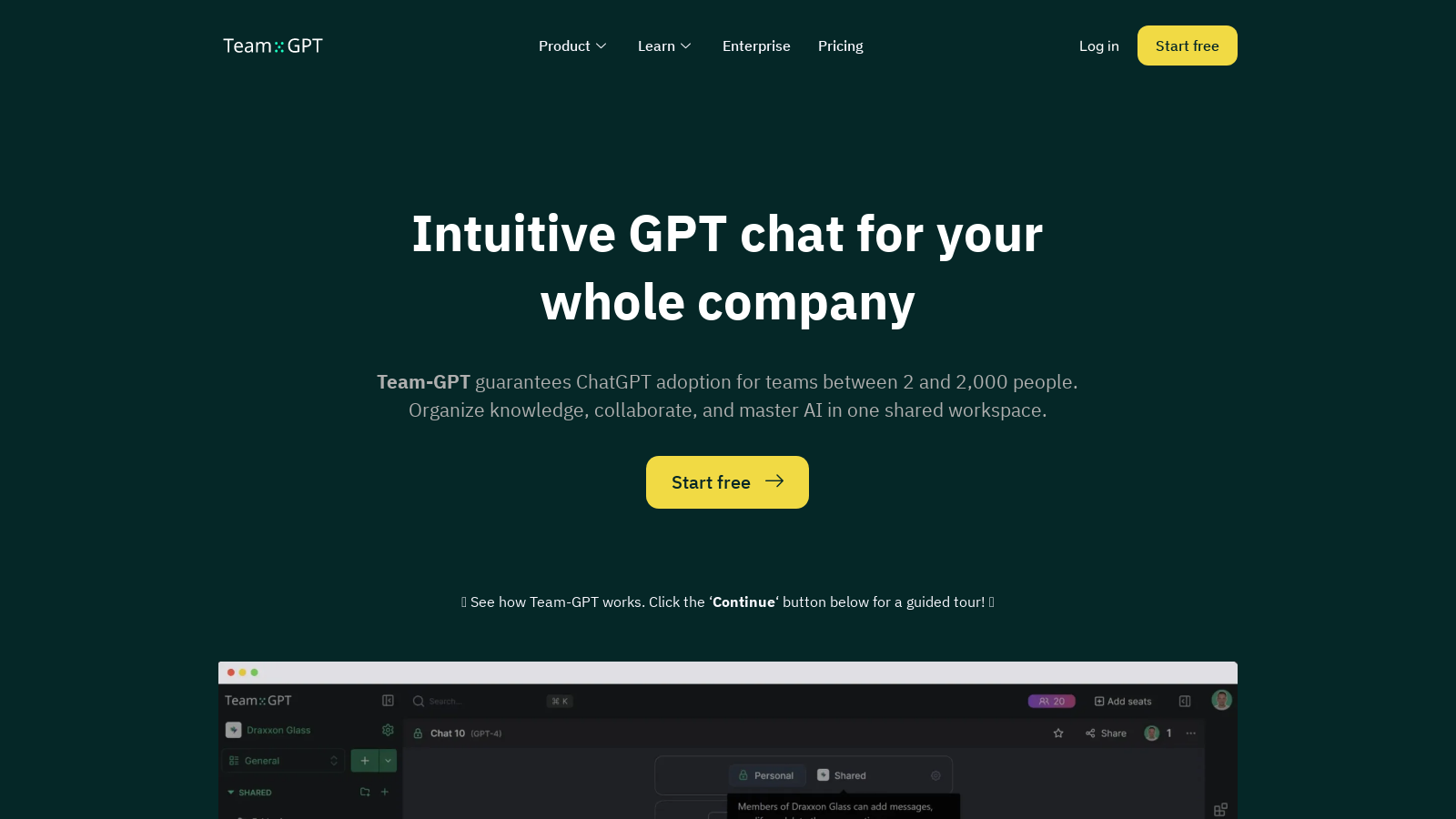 Team-GPT: Collaborative GPT Chat for Teams and Enterprises