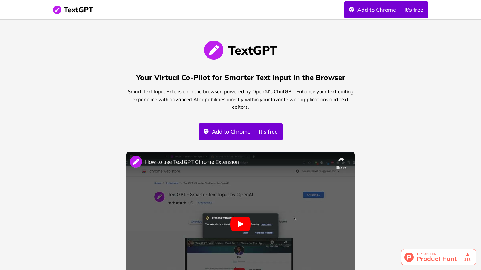 TextGPT – Supercharge Your Browser with AI-Powered Text Assistance