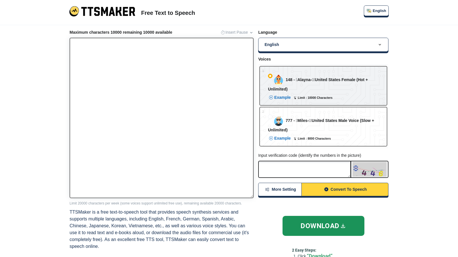 TTSMaker: Free Online Text-to-Speech Converter With 100+ Voices ...