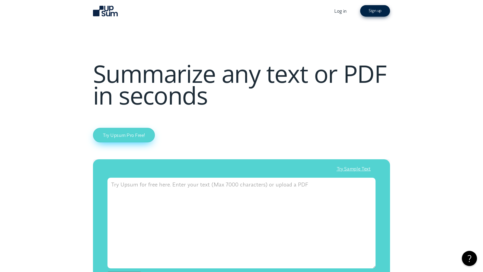 UpSum 2.0: Effortless PDF & Text Summarization