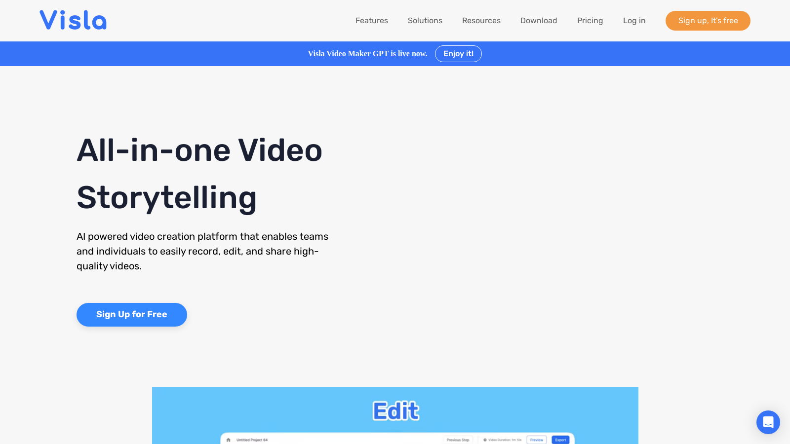 Visla – Elevate Your Video Storytelling with AI