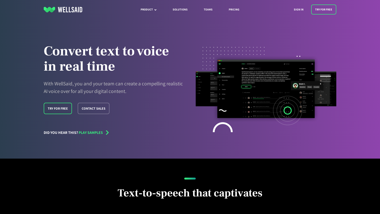 WellSaid Labs – AI Text to Speech and Voice Overs